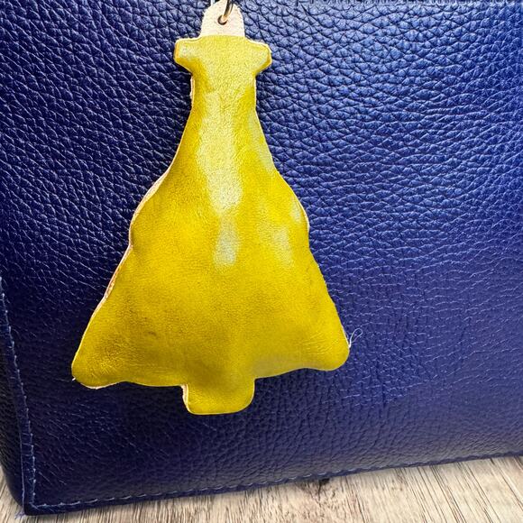 Christmas Tree Purse Charm Genuine Leather Bag Charm Christmas Tree Flair NEW - Picture 4 of 8
